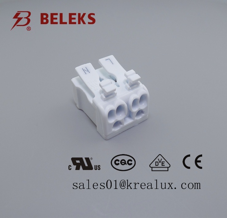 Krealux/Belecks P02-D2/9 (L/N) -Ce 2 Ports/Poles Screwless Push Wire Connectors